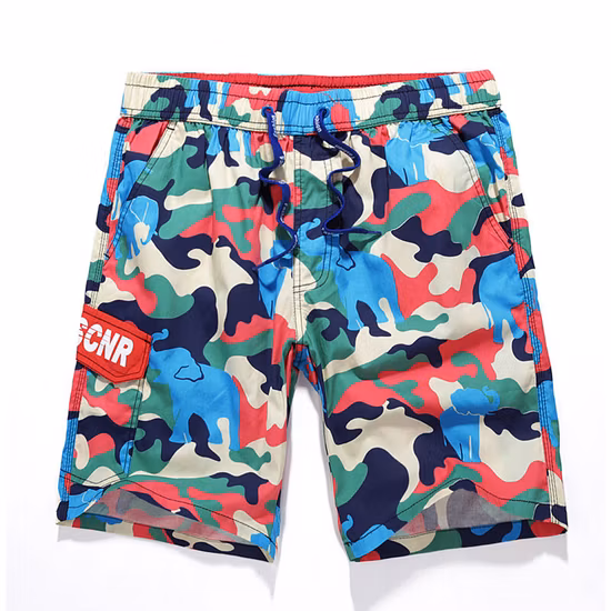 Pantaloncini da surf sportivi da spiaggia in microfibra con stampa a sublimazione mimetica personalizzata