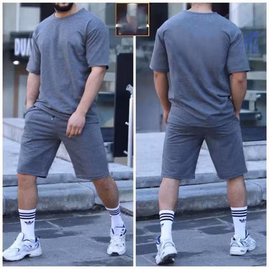 Personalizzato 2023 Set corti unisex Colore casual Estate Uomo Set da 2 pezzi Tute sportive traspiranti per uomo Camicie e pantaloncini Set da uomo Abbigliamento da palestra